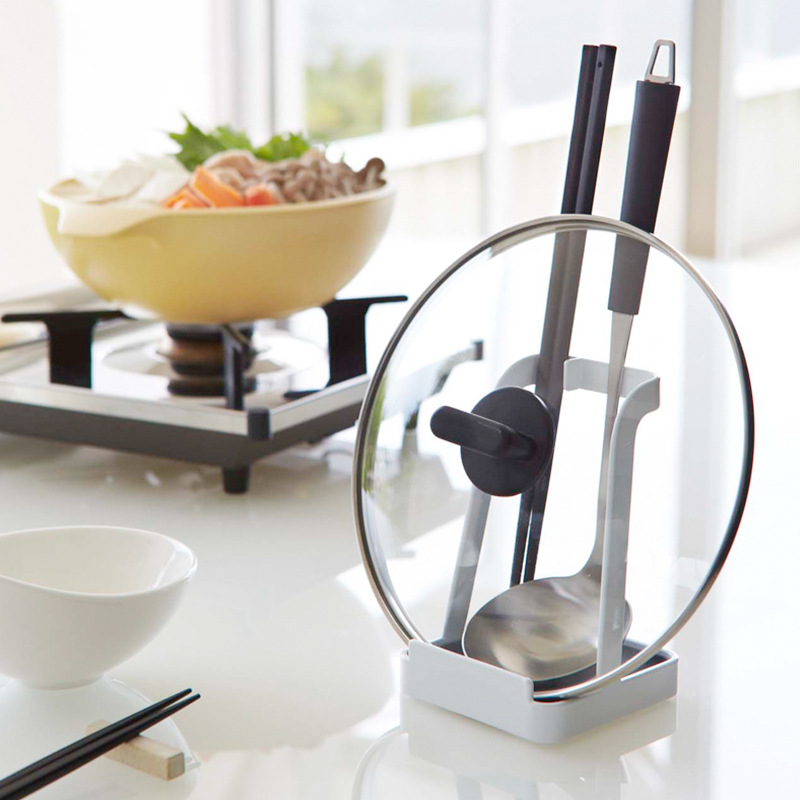 Kitchen storage rack removable plastic water tray pot lid rack spoon rack Japanese simple storage rack desktop