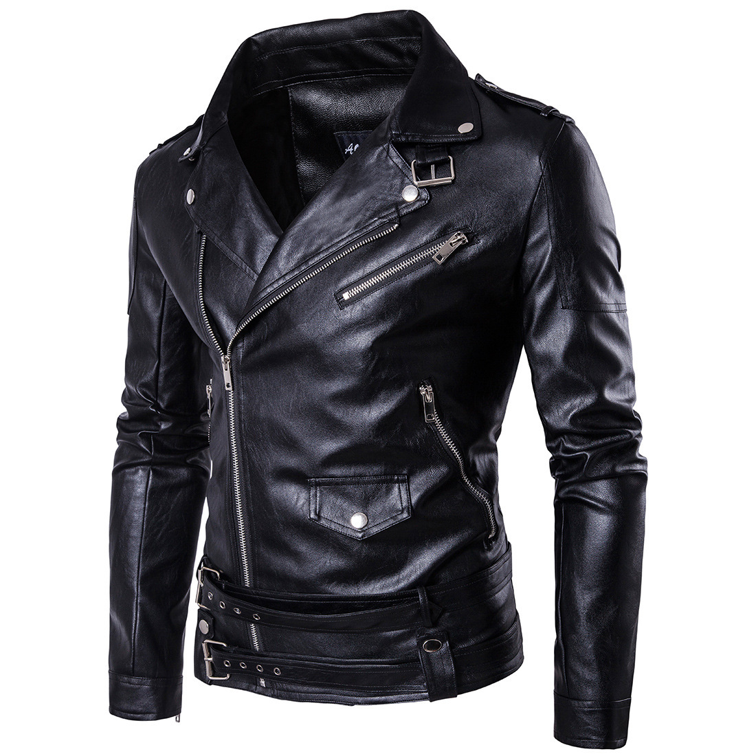 Europäischer Stil, Modeboutique, Punk-Herren-Calipi-Motorradjacke, Slim Fit Harley-Lederjacke D101_voghion.com