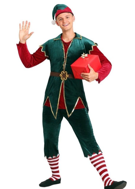 European and American code separated Christmas Clown Costume christmas green men and women’s clothing Christmas clothing