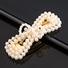 Hair accessory with bow, cute hairgrip from pearl, no hair damage, Korean style, simple and elegant design