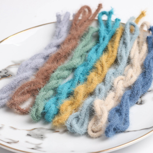 Korean hairy edge wool ribbon clothing accessories handmade diy hairpin autumn and winter new bow wool ribbon
