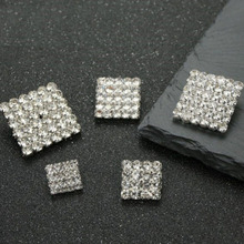 韩版正方形钻石水晶纽扣排钻手缝装饰扣袖扣女小西装裙扣大衣扣子