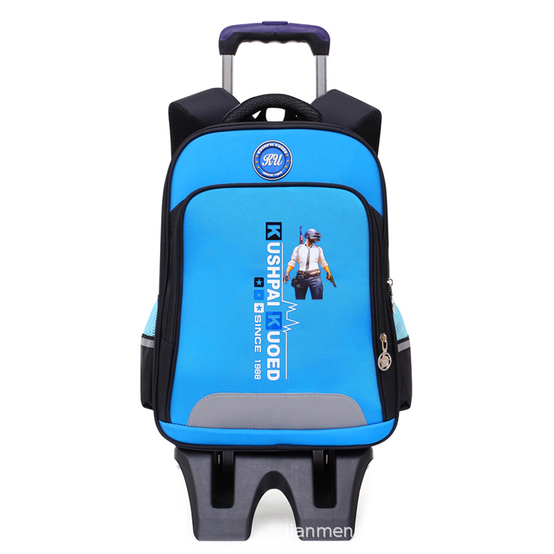 new pattern Korean Edition comic children pull rod schoolbag men and women pupil Three stairs Load reduction 3 Grade 6 knapsack