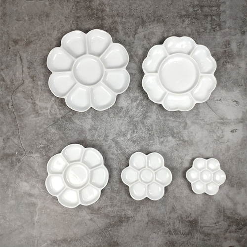 Jingdezhen 345678-inch ceramic plum palette watercolor paint coloring art supplies wholesale