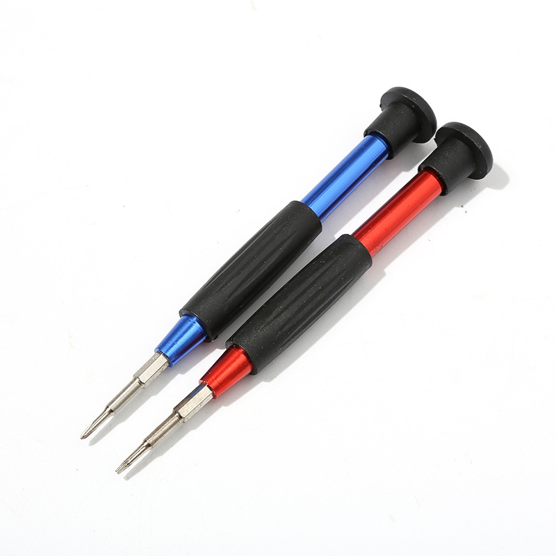 Juego de destornillador de doble burbuja de aleación de aluminio de 5 piezas de un solo uso herramienta de reparación de teléfonos móviles destornillador de precisión mango de metal