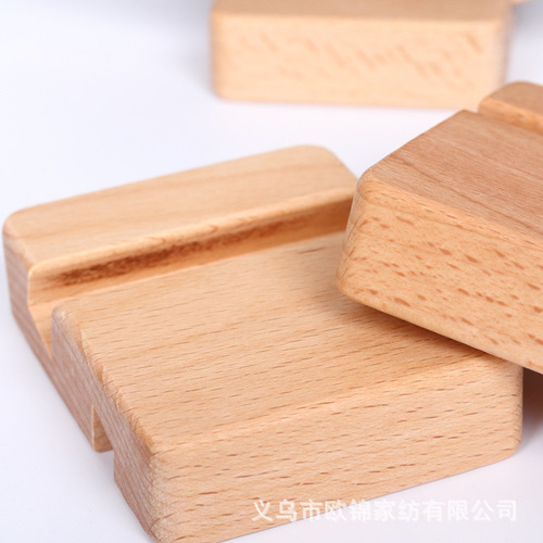Double slot lazy solid wood mobile phone holder embroidery diy creative beech wood embroidered stretched wooden ornaments solid wood base