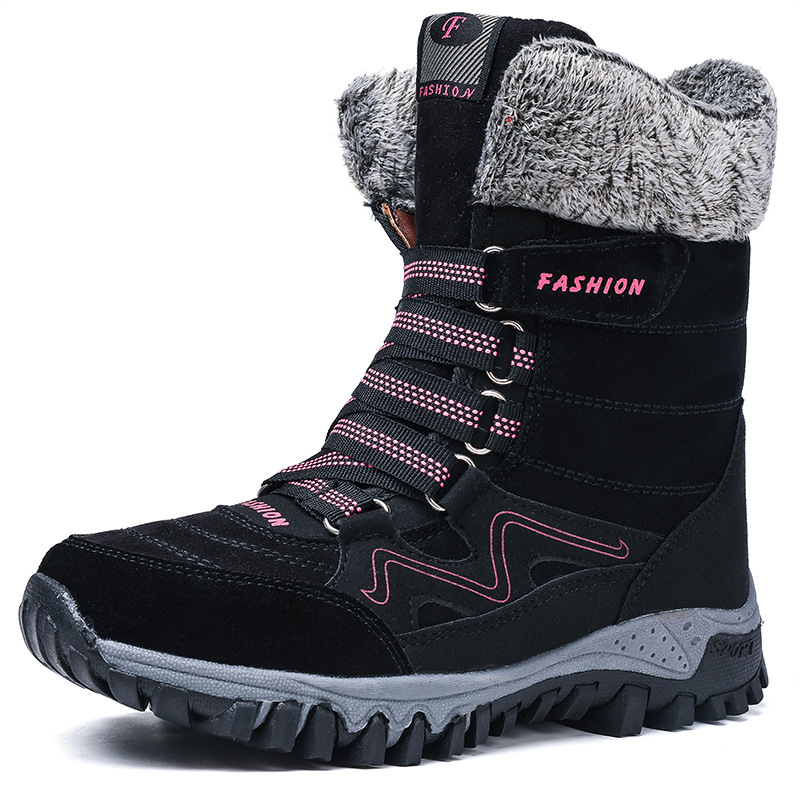 雪地靴2020冬季新款高帮加绒加厚防滑棉靴耐寒筒靴子外贸大码女鞋