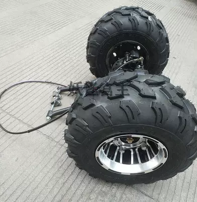DIY four-wheel ATV modification accessories two-wheel modification three-wheel motorcycle rear axle assembly with brake 8-inch aluminum wheel (Motorcycle Walking System Parts)