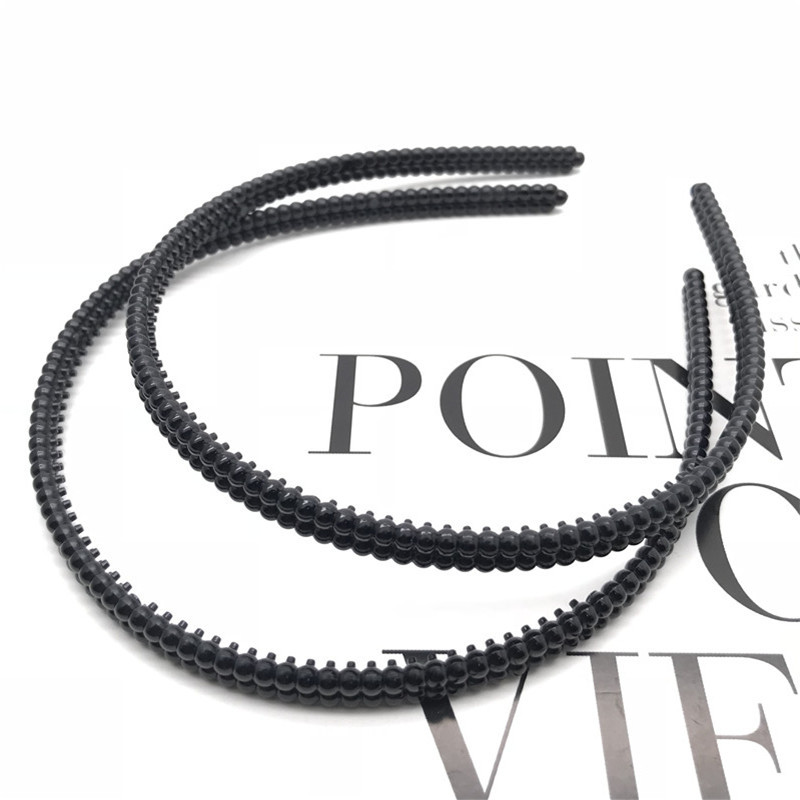 Plástico dos filas de perlas pintura en aerosol diadema cabeza hebilla una tienda de dos dólares adornos para el cabello