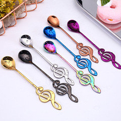 304 stainless steel creative musical note spoon dessert spoon bar stirrer colorful bar stirrer