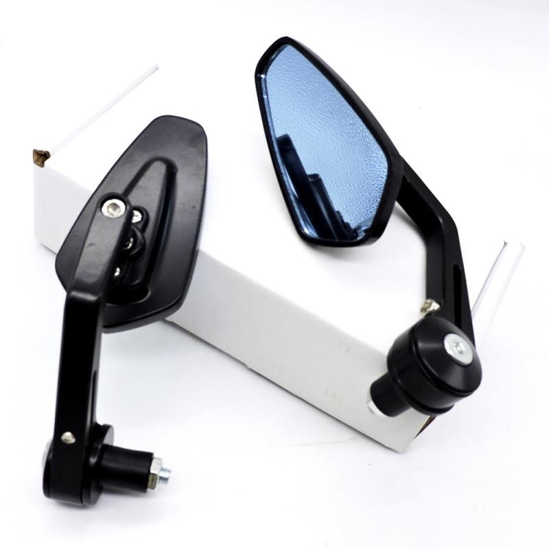Motorcycle modified handlebar rearview mirror electric car reflector universal personalized reversing auxiliary mirror anti-vertigo blue mirror