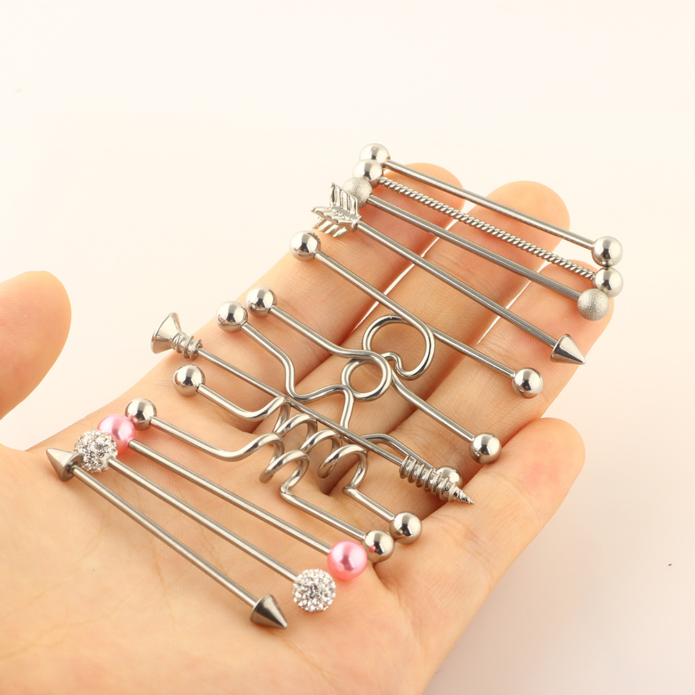 Pointed titanium steel lip stud product view