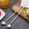 Long cute spoon stainless steel, coffee dessert milk tea, mixing stick