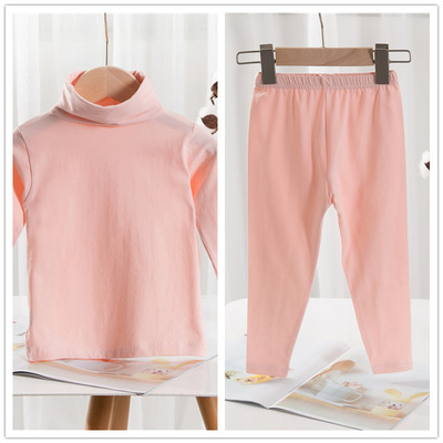 儿童保暖内衣套装中大小男女童秋衣秋裤长袖高领弹力棉代发95%棉|ms