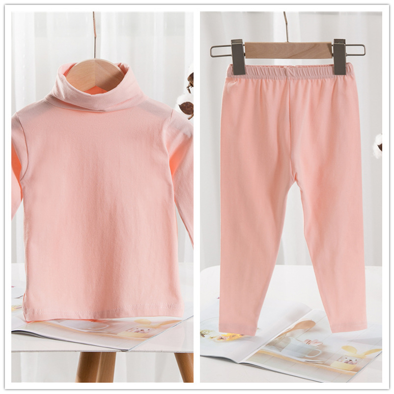 儿童保暖内衣套装中大小男女童秋衣秋裤长袖高领弹力棉代发95%棉|ms