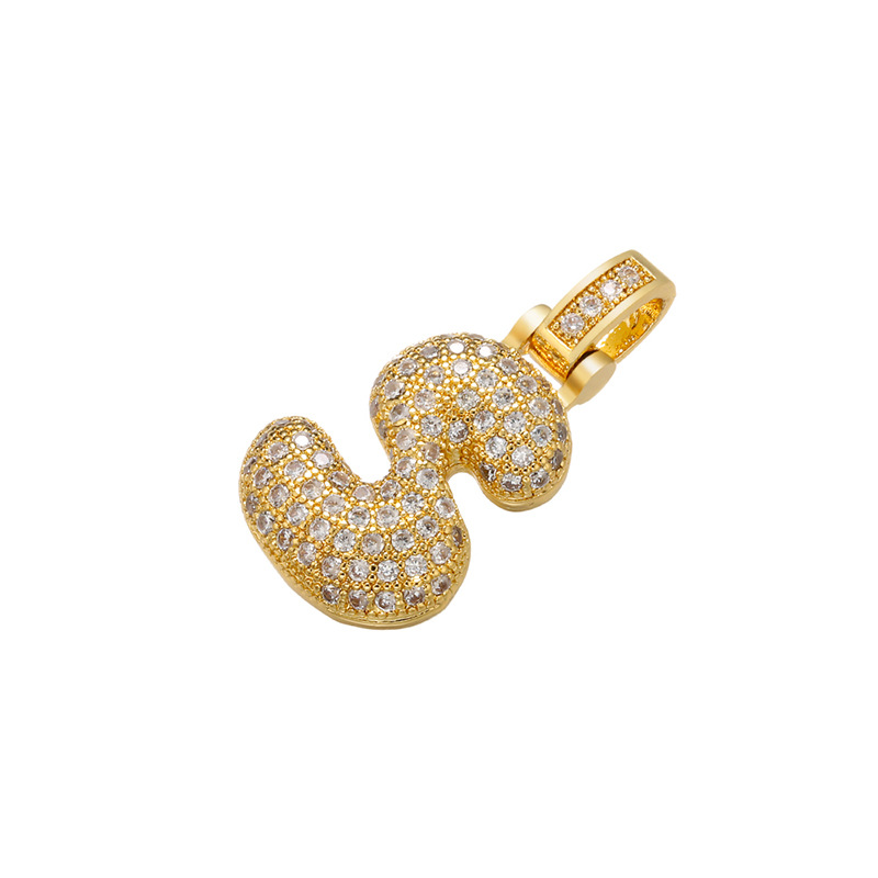 6g Weight Pendant Jewelry Making Type Zircon Inlay Material DIY Jewelry Accessories Classification 1 Piece Quantity Copper Material Letter Pattern All Seasons Season Polished Finish Plating Design Hip-Hop Style White, Gold Color 1 Piece Copper Zircon Bubble Letter Polished Pendant DIY Jewelry Accessories 24