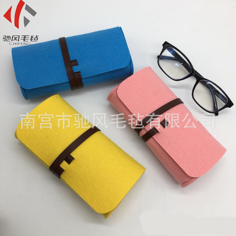 毛毡眼镜袋时尚无纺布绑带眼镜袋促销礼品眼镜包定制logo|ms