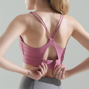 Sports yoga fitness underwear women back slim shoulder belt fitness bra running shock proof Yoga vest bra