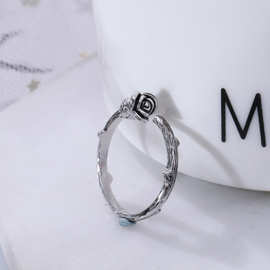 时尚戒指厂家直销新款复古泰银戒指韩版玫瑰花开口调节指环饰品