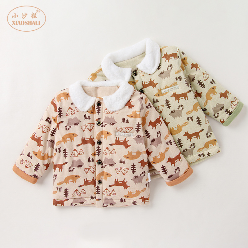 婴儿棉服1-3岁婴幼儿小薄袄外套冬季保暖宝宝夹棉加厚娃娃领棉衣