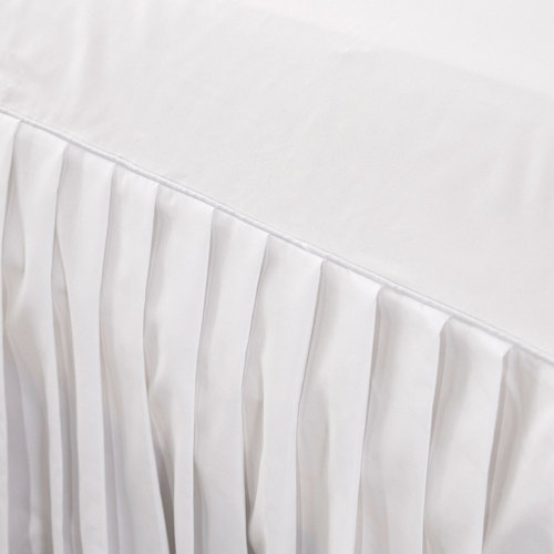 CQ001 European white bed pleated bed sheet bed skirt hotel 1.8m fitted sheet brushed solid color beauty bedspread