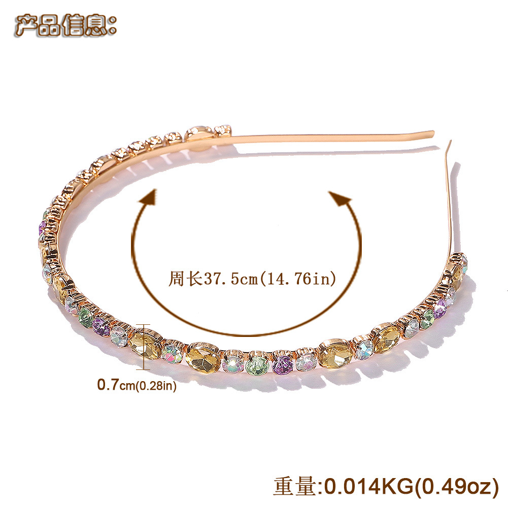 Style Coréen Nouveau Alliage Diamant-mis Bandeau Za Même Style Simple Cheveux De Mode D'anneau De Mariée Coiffe Accessoires One Piece Dropshipping display picture 1