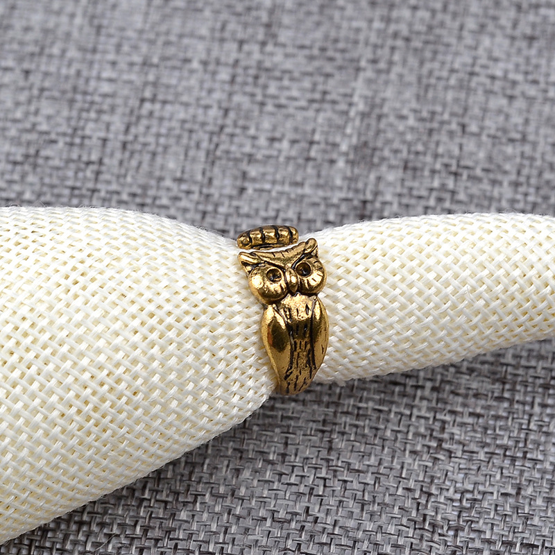 Hot Selling Animal Little Owl Opening Rings Nihaojewelry Fashion Retro Ring Tail Wholesale display picture 12