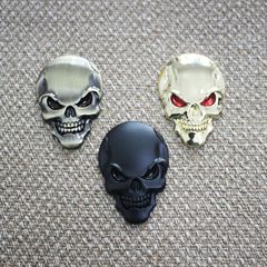 Car metal personalized skull head sticker body sticker ghost head sign 3D rear car decal decoration sticker modification 15g