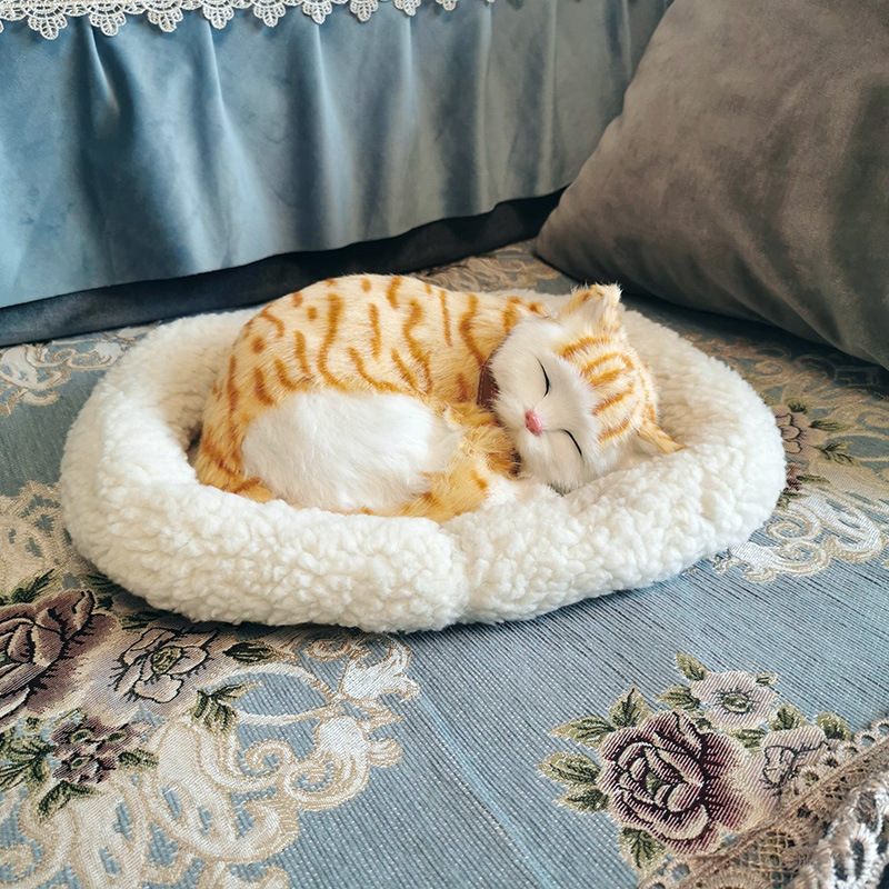 【會呼吸的貓】仿真貓模型擺件毛絨睡狗家居裝飾攝影道具工藝品