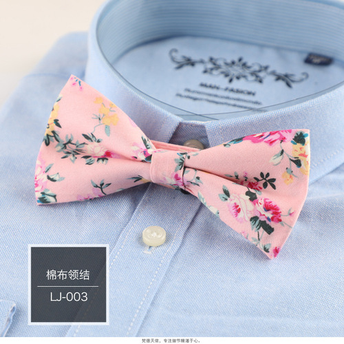 Men's bow tie Korean style casual fashion floral double-layer cotton bow tie cross-border supply Shengzhou manufacturer