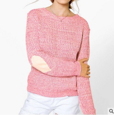 AliExpress deseo popular europeo y americano moda color sólido cuello redondo suéter amor codo mujer suéter abrigo