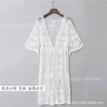 超仙防晒衣女2019夏季防晒衣蕾丝外搭开衫披肩空调衫长款外套薄款