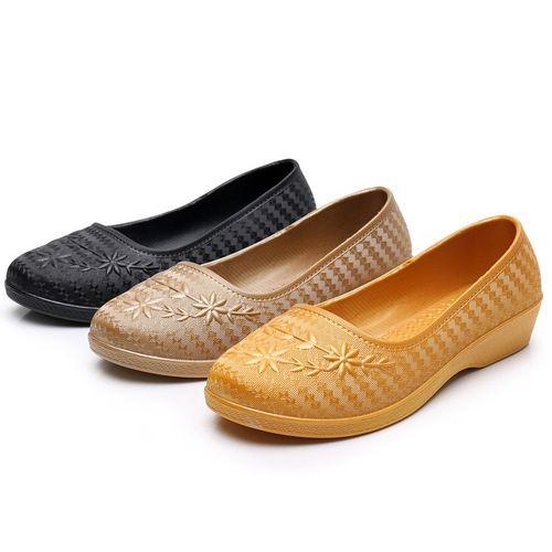 Summer new style imitation leather plastic rain boots short-tube low-top shoes trendy rain boots non-slip waterproof kitchen outdoor work shoes