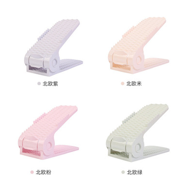 创意家居用品收纳鞋架 双层塑料鞋子收纳架一体式可调节置物鞋柜|ms