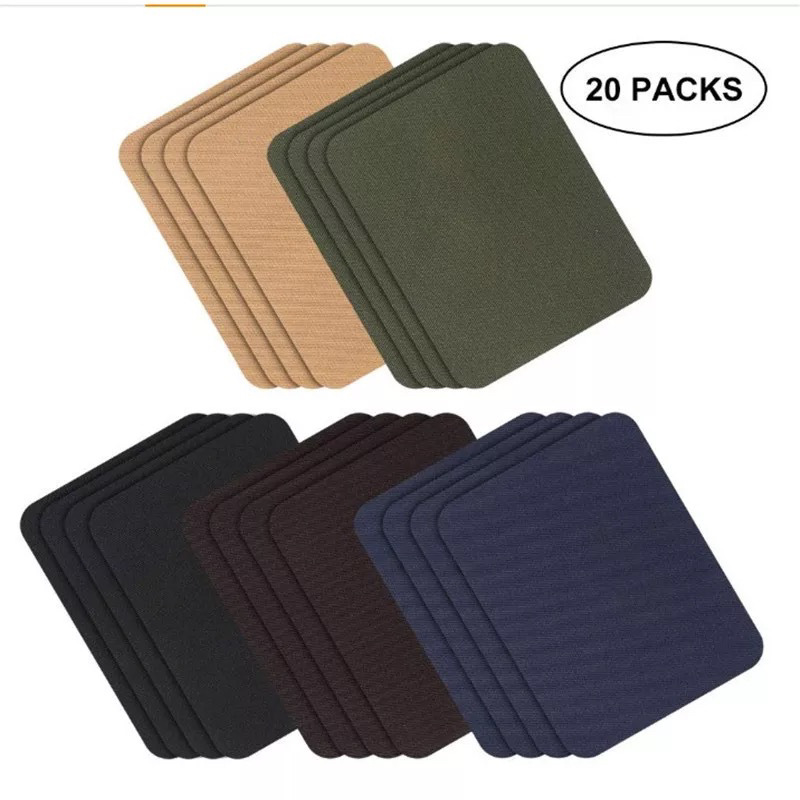 Color rectangular imitación Denim parche de planchado parche rodilla codo parche decorativo parche de tela de corte casual