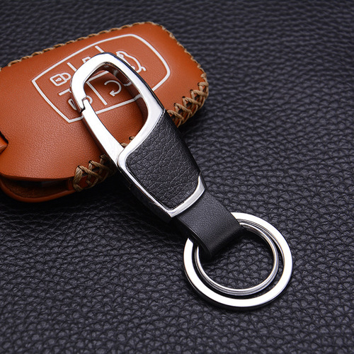 Premium 4S Car Keychain Belt Clip Fashion Men's Genuine Leather Waist Keychain Holder Corporate Gift