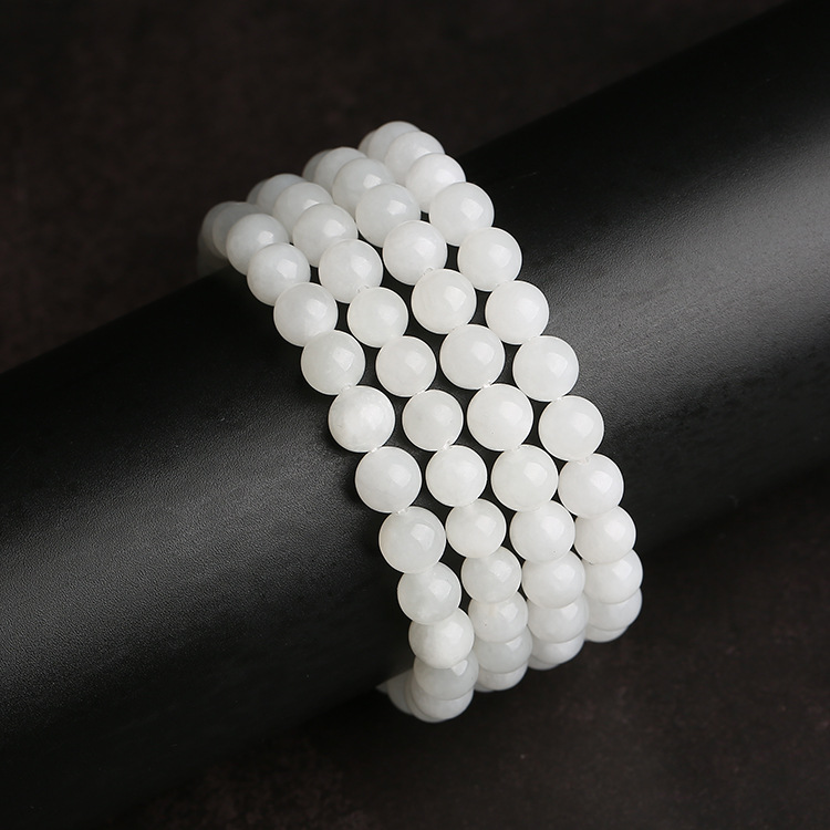 天然新疆和田玉108颗佛珠手链 男女款玉石手串带证书厂家一件代发