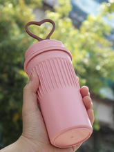創意韓版小麥馬克杯隨手杯塑料便攜可愛學生情侶咖啡辦公室小水杯