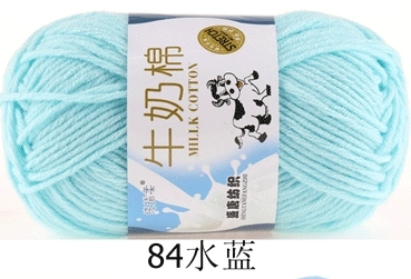 Пряжа Milk Cotton — моток 5-слойная средней крупности, 50 г, доступно 91 цвета