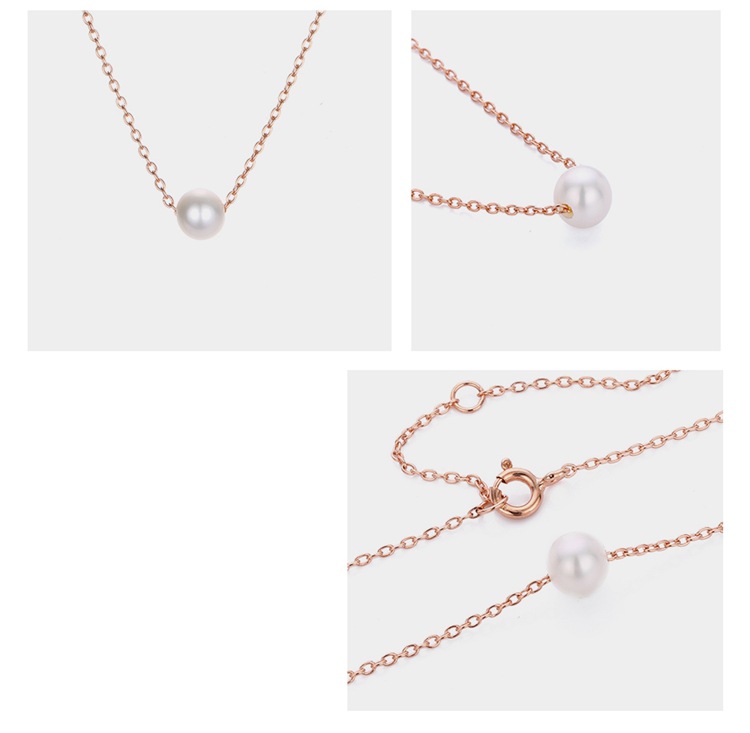 Simple Pearl Necklace Female Stainless Steel Gold-plated Clavicle Chain Necklace 316l Jewelry display picture 6