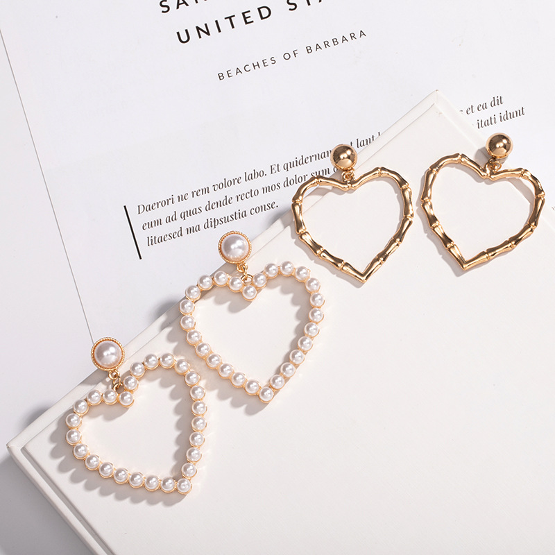 Fashion Heart No Inlaid Earrings display picture 3