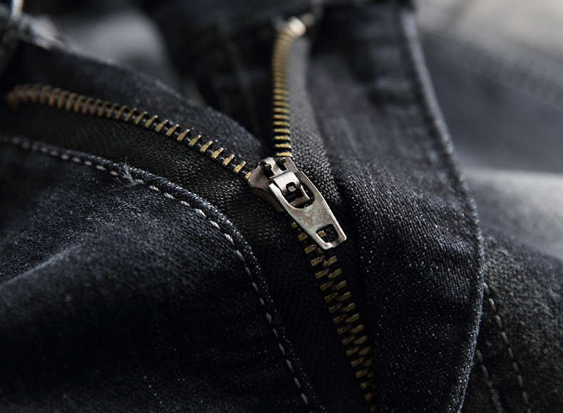 Men's Slim Fit Distressed Motorcycle Jeans