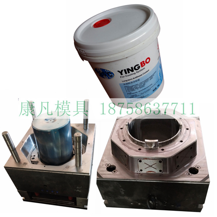 注塑塑料防冻液包装桶模具 润滑油桶，机油桶塑胶包装桶模具
