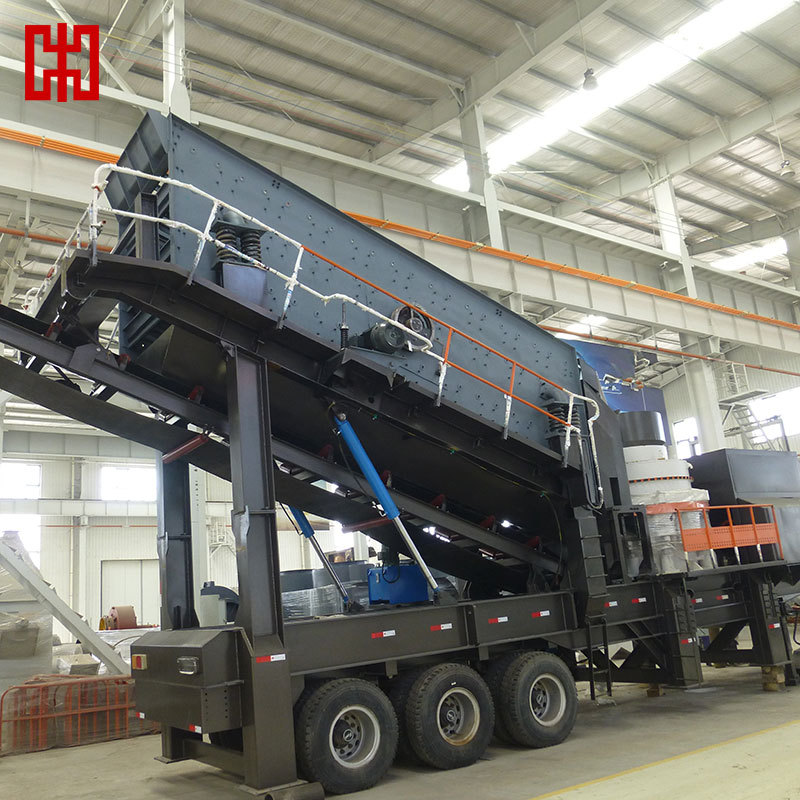 厂家供应13系列圆锥移动破碎站移动圆锥式碎石机轮胎移动破碎车