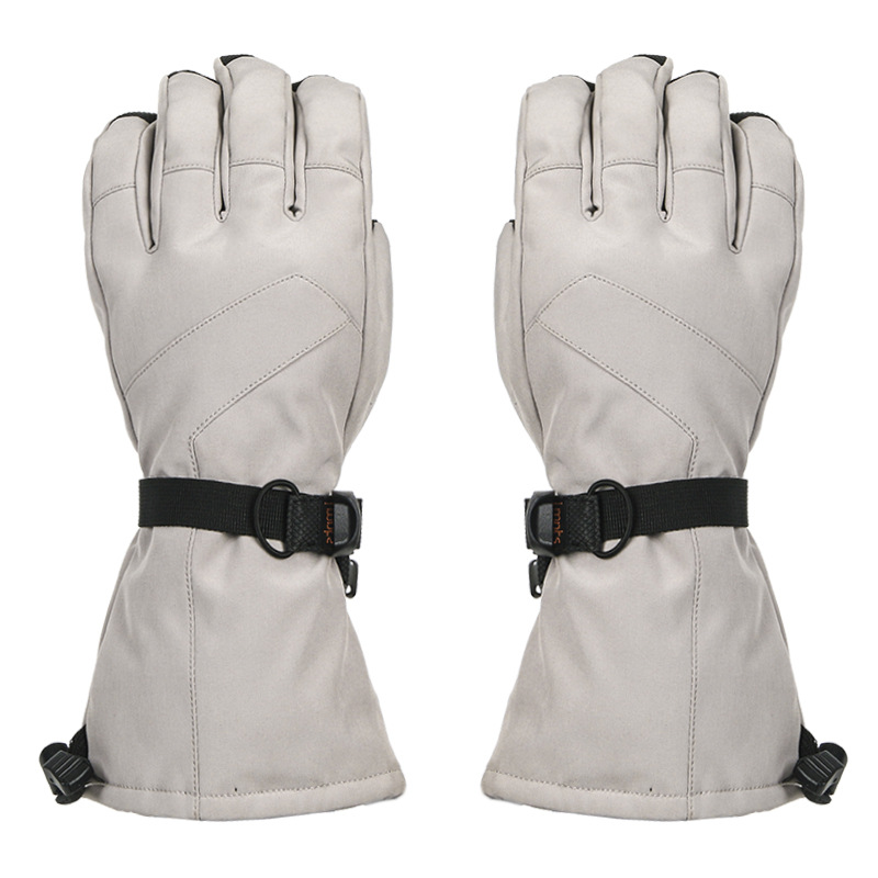 厂家订制欧美市场产品加大纯色款滑雪手套大袖口耐看防滑防水