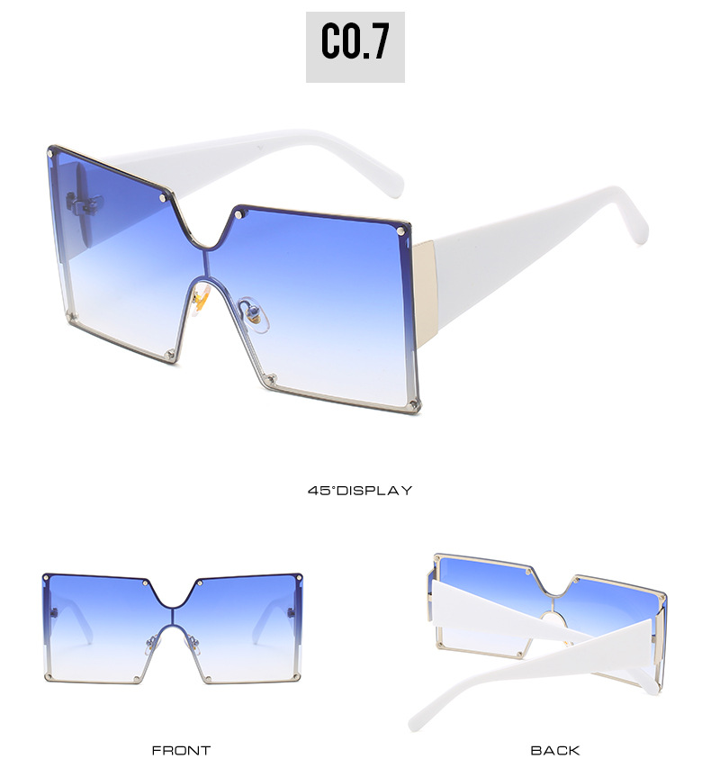 Large Frame One Piece Sunglasses Square Gradient Street Style_voghion.com