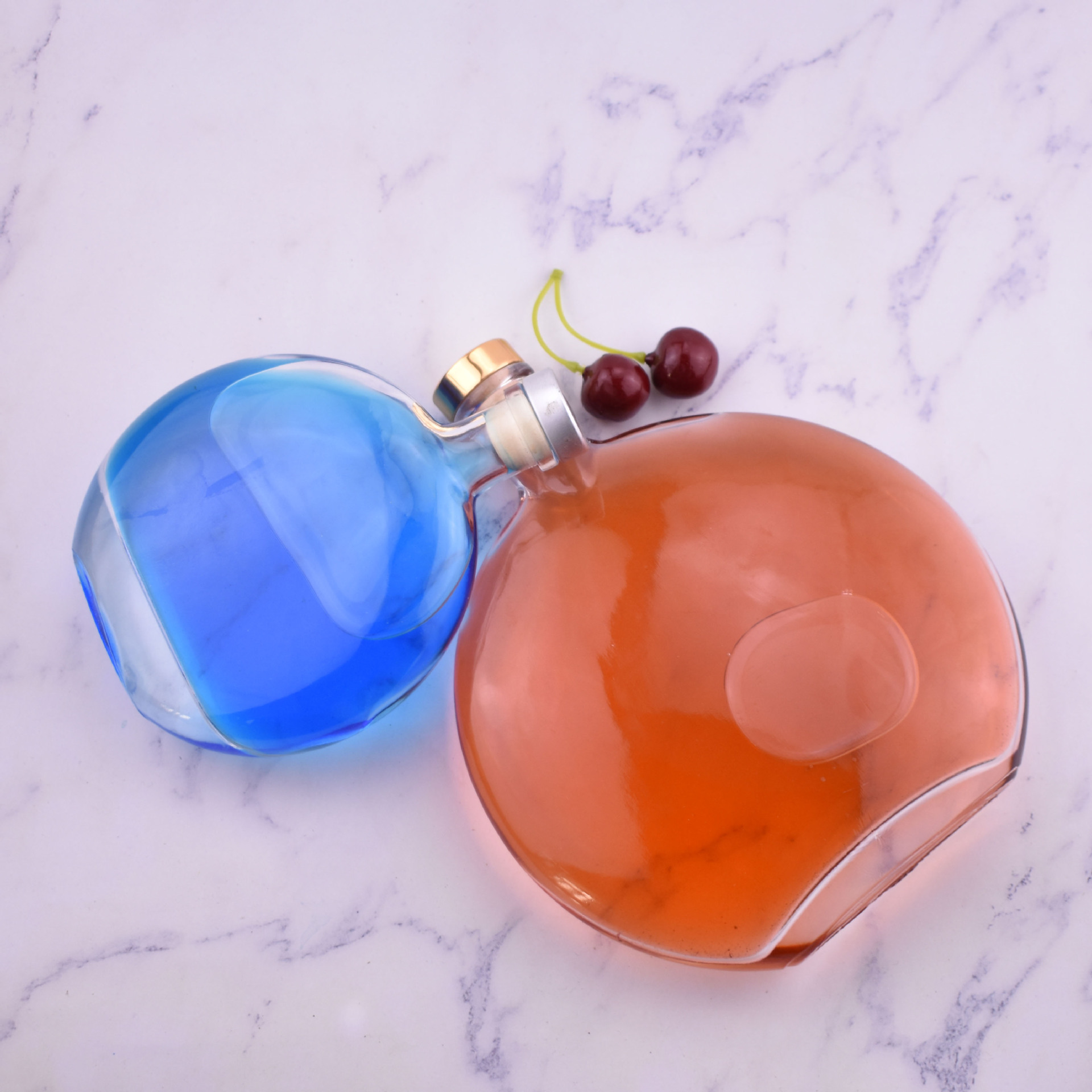 厂家批发有时果酒瓶 晶白料花酒瓶果酒250 500毫升 可定制logo