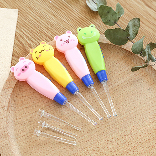 Children's luminous ear scoop baby's earwax digger with light ear picking tool cleaning ear scoop mixed color