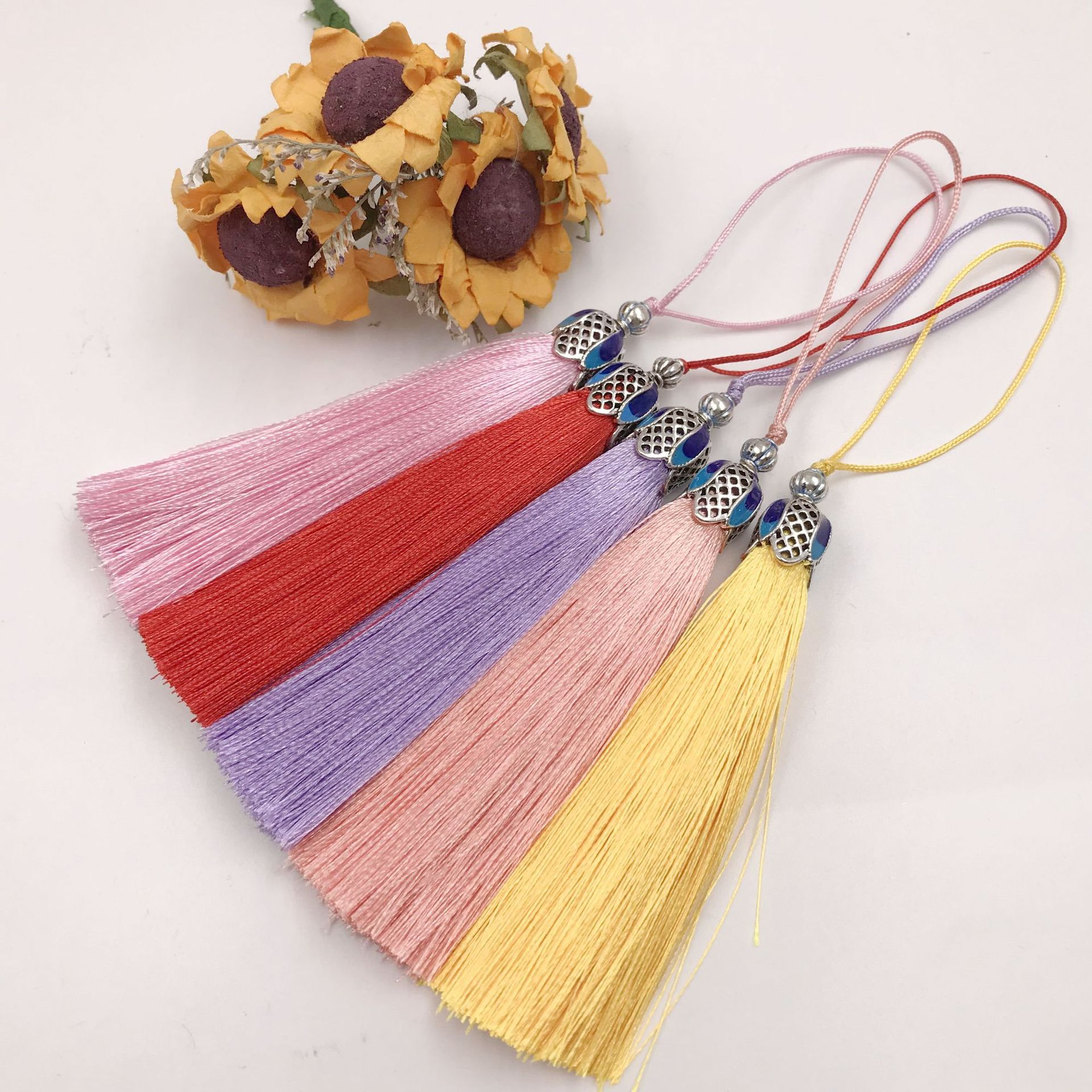 新款8CM景泰蓝流苏垂直柔顺抗皱穗子珈蓝皇冠帽流苏服装服饰配饰|ru