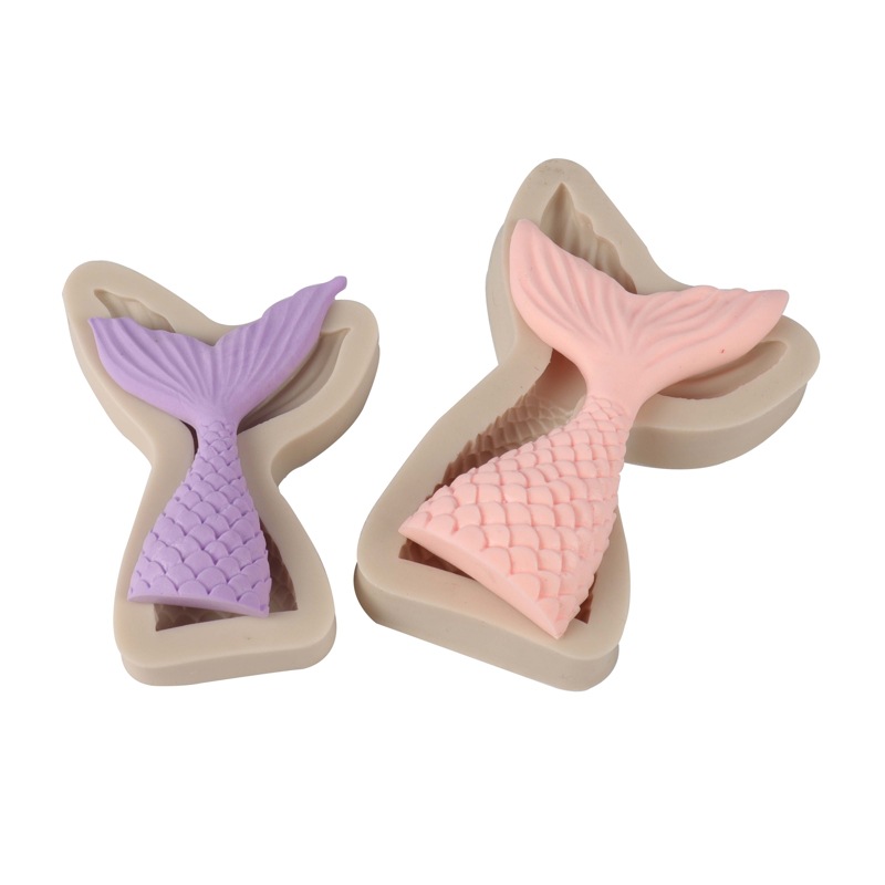 Epoxi molde sirena cola de pescado fondant molde pastel molde de silicona molde de chocolate herramienta para hornear